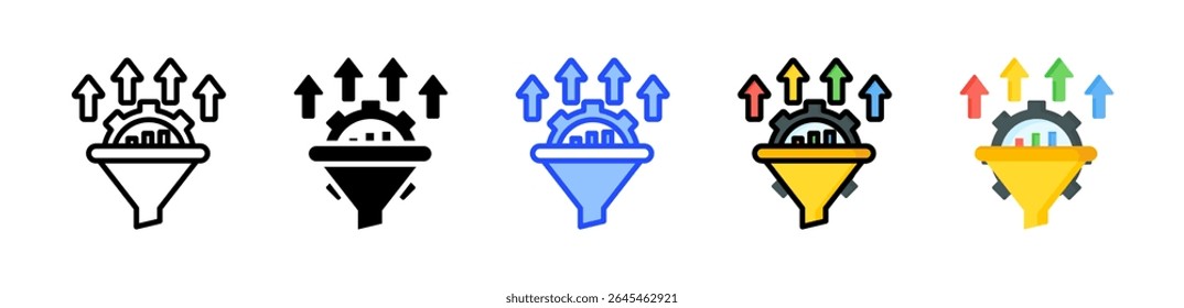 Colección de iconos de gestión de ventas con varios estilos