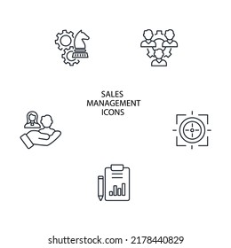 Sales management icons set . Sales management pack symbol vector elements for infographic web