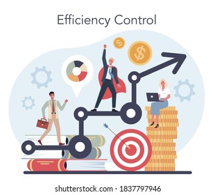 Sales manager or commercial director concept. Business planning and sales growth. Sales promotion and comercial operations concept. Vector illustration in cartoon style