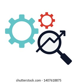 Sales market analysis vector icon