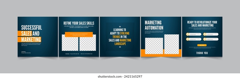 Sales marketing social carousel, modern and minimal gradient carousel banner design template, eps vector illustration
