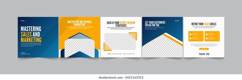 Sales marketing social carousel, modern and minimal gradient carousel banner design template, eps vector illustration
