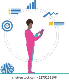 Vectores de ventas y marketing Formato EPS Serie plana moderna de caracteres profesionales diversos en acción Perfecto para proyectos de diseño digital e impreso