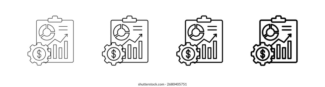 Ícones De Métricas De Vendas Definidos Em Vários Estilos De Linha De Traçado