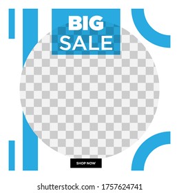 Sales mode of social media post templates. in blue mode