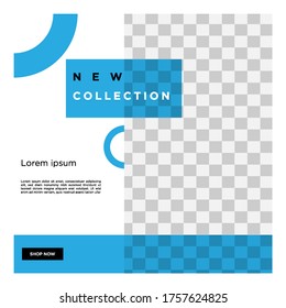 Sales mode of social media post templates. in blue mode
