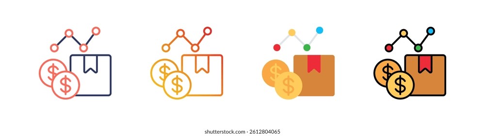 Sales Multistyle Icon Set Vector