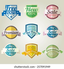 Sales New Premium Quality Labels vector set
