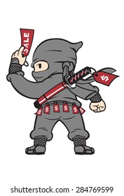 The Sales Ninja can be used for savvy sale associates or anything that has to do with martial arts. Sales Ninja