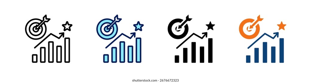 Verkaufsziel Alles in einem Symbol Multi Styles Vektor-Set