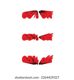 Verkaufsprotokolltext in 3D. 3D-Effekt im Verkauf bieten % Text. 3D-Effekt im Text