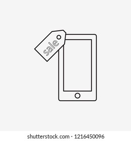 Sales on mobile devices. Linear style