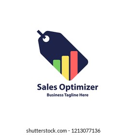 sales optimizer logo design vector, price label logo design eps 10