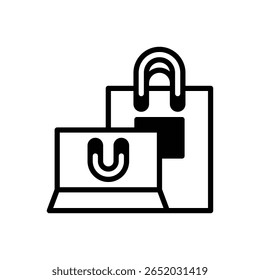Sales. Outlined stroke vector icon with black-filled details.