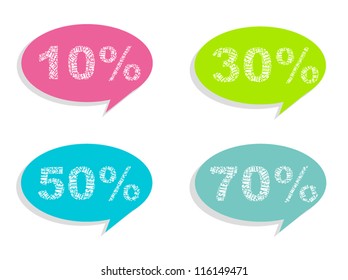 Sales percents in word collage