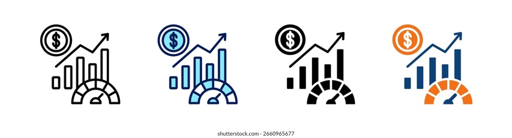 Verkaufsleistung Alles in einem Symbol Multi Styles Vektor-Set