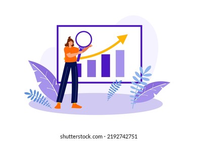 Sales Performance Concept People Scene Flat Stock Vector (Royalty Free ...