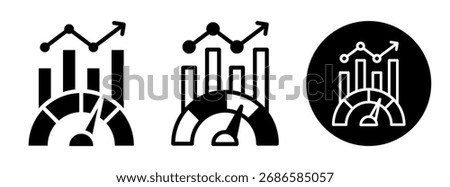 Sales Performance Icon Collection Glyph and Mixed Vector Illustration