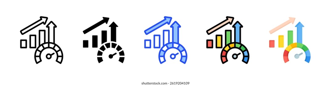 Sales Performance Icon Collection With Multiple Styles
