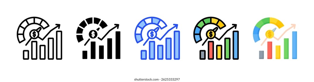 Sales Performance Icon Collection With Multiple Styles