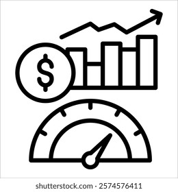 Sales Performance Icon Element For Design