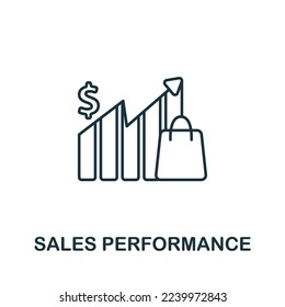 Sales Performance icon. Monochrome simple Product Management icon for templates, web design and infographics