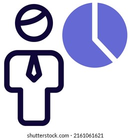 sales pie chart data analysis isolated on white background