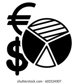 Sales Pie Chart vector icon. Flat black symbol. Pictogram is isolated on a white background. Designed for web and software interfaces.