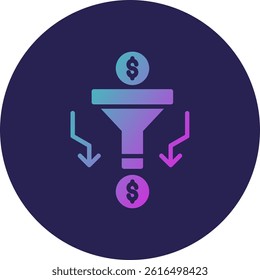 Sales Pipeline Glyph Circle Gradient Icon