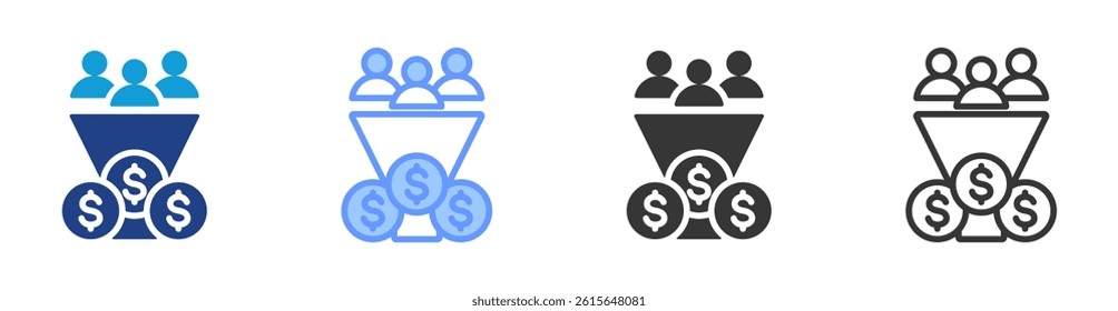 Sales Pipeline icon set multiple style collection