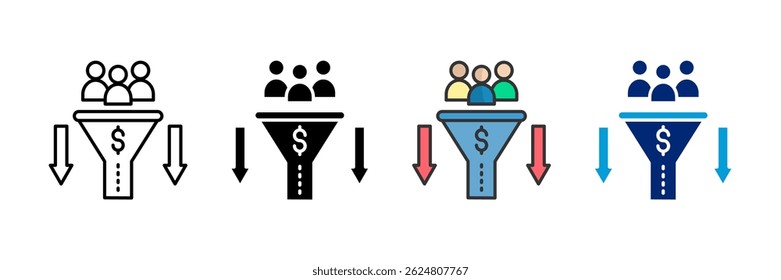 Sales Pipeline Icon Set Multiple Style Collection