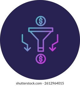 Sales Pipeline Line Circle Gradient Style