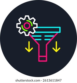 Sales Pipeline Setting Line Multi Colour Circle