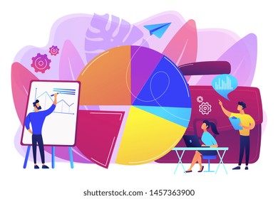 Sales pitch. Data visualization element, marketing chart. Research data. Business statistics, financial report, company performance analysis concept. Bright vibrant violet vector isolated illustration