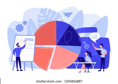 Verkaufsstelle. Datenvisualisierung, Marketingdiagramm. Forschungsdaten. Unternehmensstatistik, Finanzbericht, Konzept der Unternehmensauswertung. Helle, lebendige violette Vektorgrafik einzeln