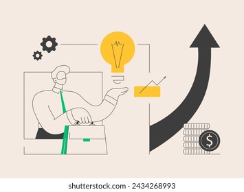 Sales plan for business abstract concept vector illustration. Marketing plan presentation, business strategy, profit forecast, commercial goal, sales management, target group abstract metaphor.
