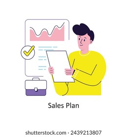 Sales Plan flat style design vector stock illustrations.