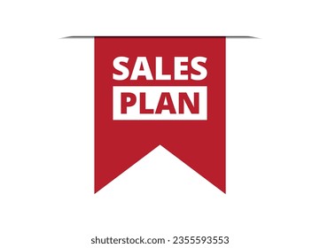 sales plan red banner design vector illustration