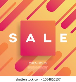 Sales poster or banner vector template with modern geometric shape and colorful design with bright attractive colors. Best offers, deals, discounts promotion. eps10 vector illustration.