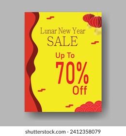 Sales poster template, Chinese New Year theme, editable, suitable for your business