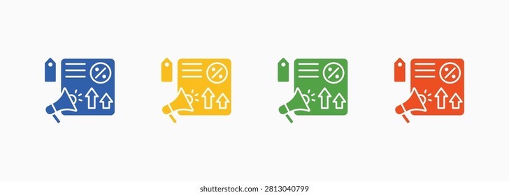 Sales Presentation Icon Set Color Multiple Style Collection Illustration