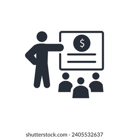 sales presentation icon. vector.Editable stroke.linear style sign for use web design,logo.Symbol illustration.