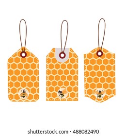 Sales price tag.Stickers honey comb and bee design.vector illustrator.