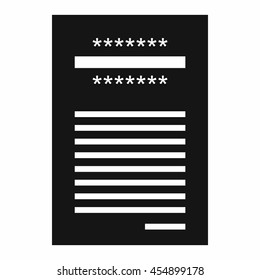Icono de recibo impreso de ventas en ilustración vectorial aislada de estilo simple