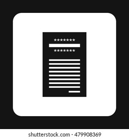 Sales printed receipt icon in simple style on a white background vector illustration