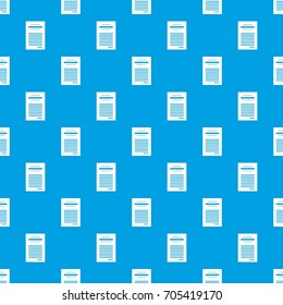Sales printed receipt pattern repeat seamless in blue color for any design. Vector geometric illustration