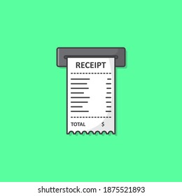 Sales Printed Receipt Vector Icon Illustration Stock Vector (Royalty ...