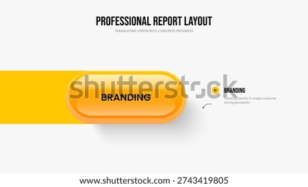 Sales Profile 1 Element Infographic Presentation Design. Consulting Campaign One Step Diagram Frame Layout. Digital Review Slideshow Template Vector Illustration.