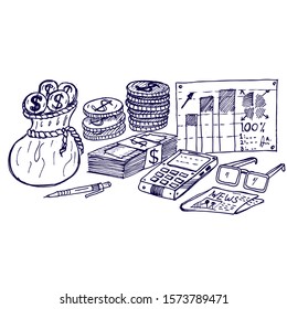 sales and profit reports, illustration