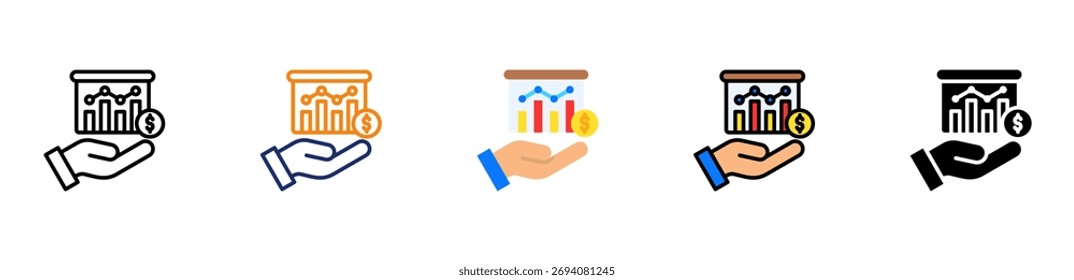 Sales Projection Icon Multiple Style Vector Illustration